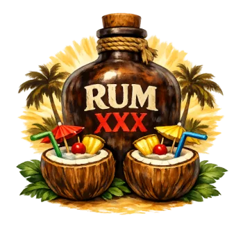 CoconutsAndRum - Coastal Beach Paradise Logo