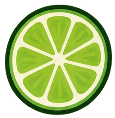 A cross-section of a fresh lime slice